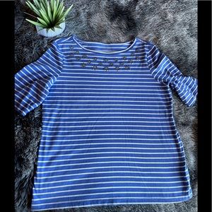 Pretty! Coral Bay striped boat neck nautical themed shirt! Very cute!